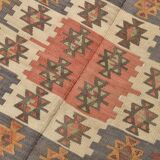 6x13 Rare Size Kilim Rug, Rugged Rug, 180x385Cm Antique Kilim Carpet