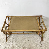Table basse en rotin vintage 60's
