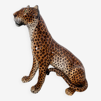 Old ceramic leopard sculpture Italian design from the 50s/60s Ronzan