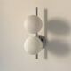 Double chrome metal wall light and opaline, France, 1970.