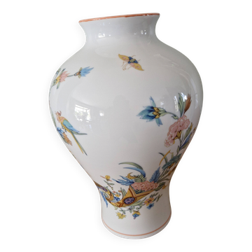 Vintage Limoges porcelain vase Paradise Bird decor 22 cm