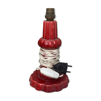 Small red ceramic lamp