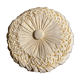 Round yoga cushion made of off-white fabric