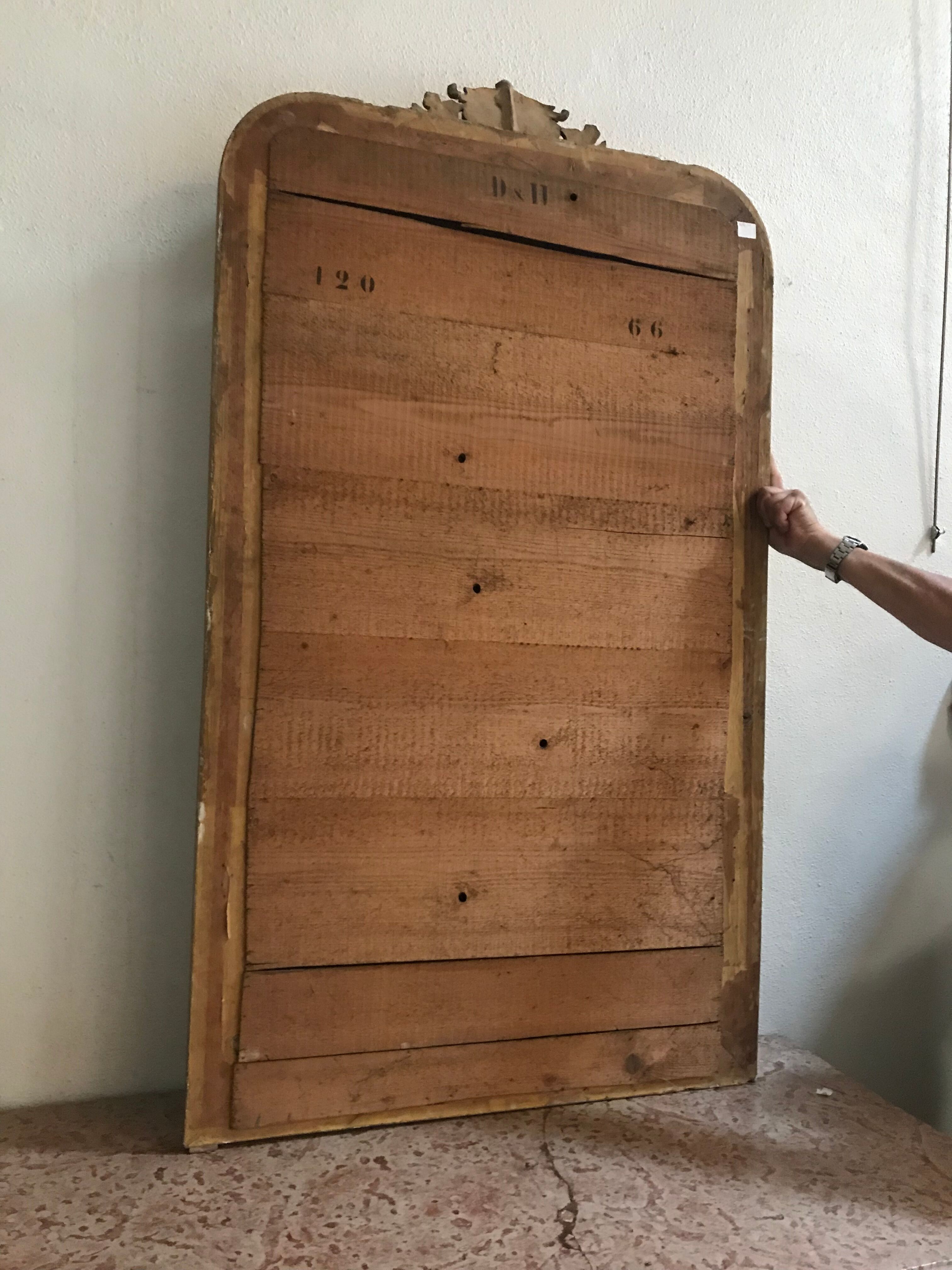 Miroir Louis Philippe à la feuille d’or 84x150cm