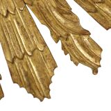 Large Wooden Sun Mirror Sunburst Butler XL Mirror Gold 70cm