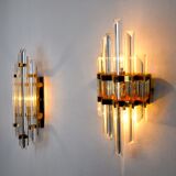 Duo of wall lamps Venini glass from Murano Italy 1970