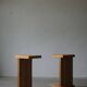 Pair of Scandinavian Modern, Brutalist Night Stands in Solid Pine, 1970s