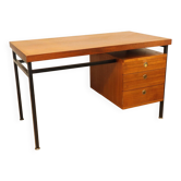 Vintage desk in teak & metal – 1960s