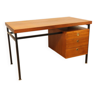 Vintage desk in teak & metal – 1960s