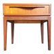 Vintage teak bedside table, Scandinavian design nightstand, accent furniture.