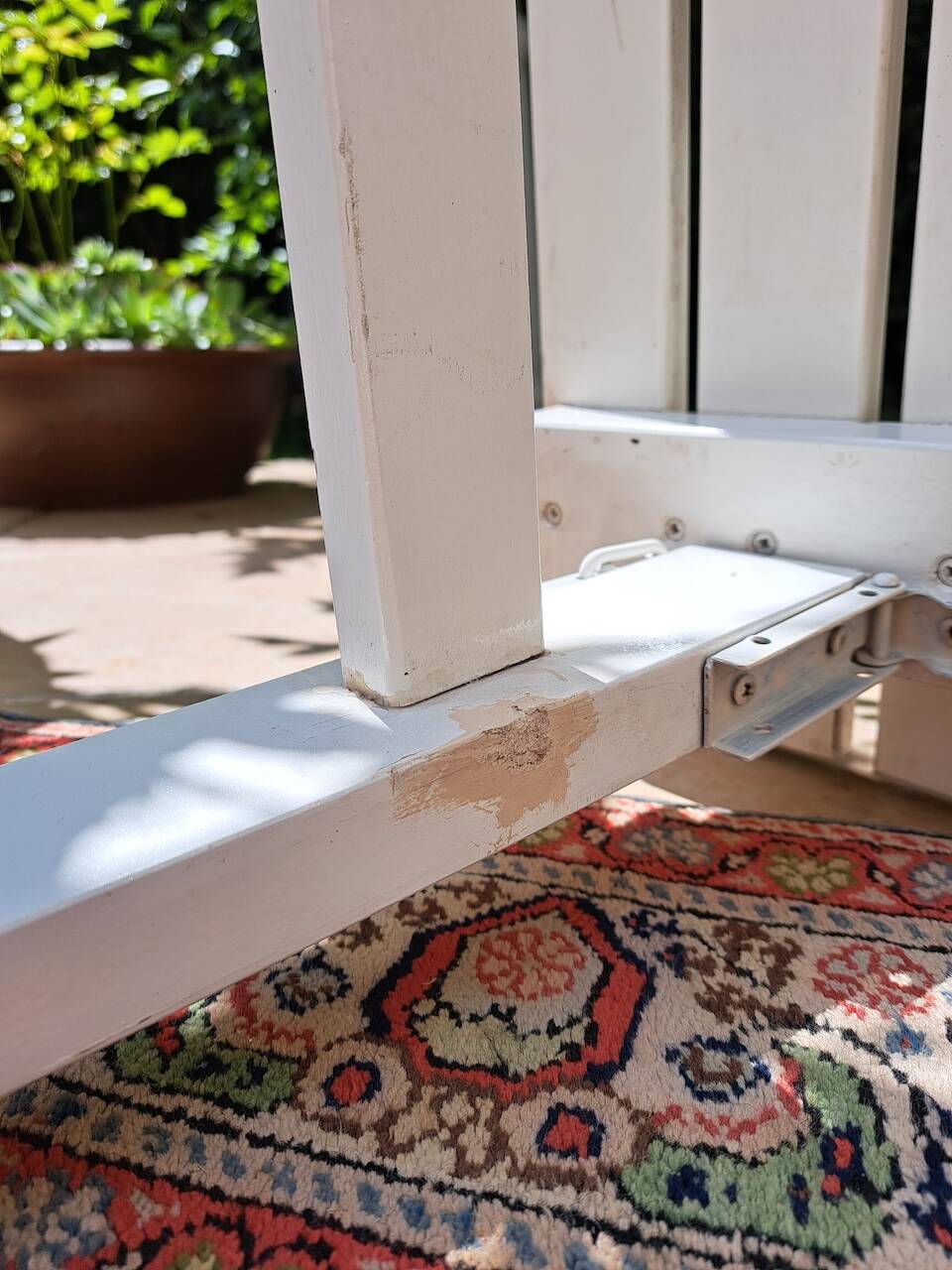 Vintage white wooden garden furniture