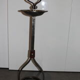 Cendrier jean pierre ryckaert design fer forgé et cuir