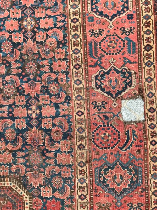 Tapis ancien Beshir afghan fait main 197x396 cm