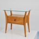 Gio Ponti bedside table in maple and walnut, La Permanente Mobili Cantù, 1940s