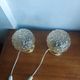 Pair of Space Age table lamps from the 70s – German design – Frosted glass "Ice"