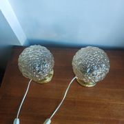 Pair of Space Age table lamps from the 70s – German design – Frosted glass "Ice"