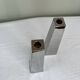Pair of chrome metal candlesticks