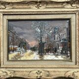 Gouache painting “Boulevard Haussmannien” Paris by Fred Bertrand (1915) + C