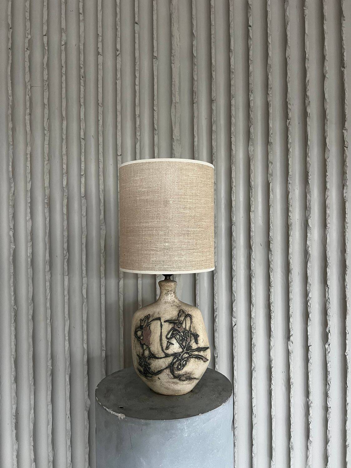 French Ceramic Table Lamp, 1970s