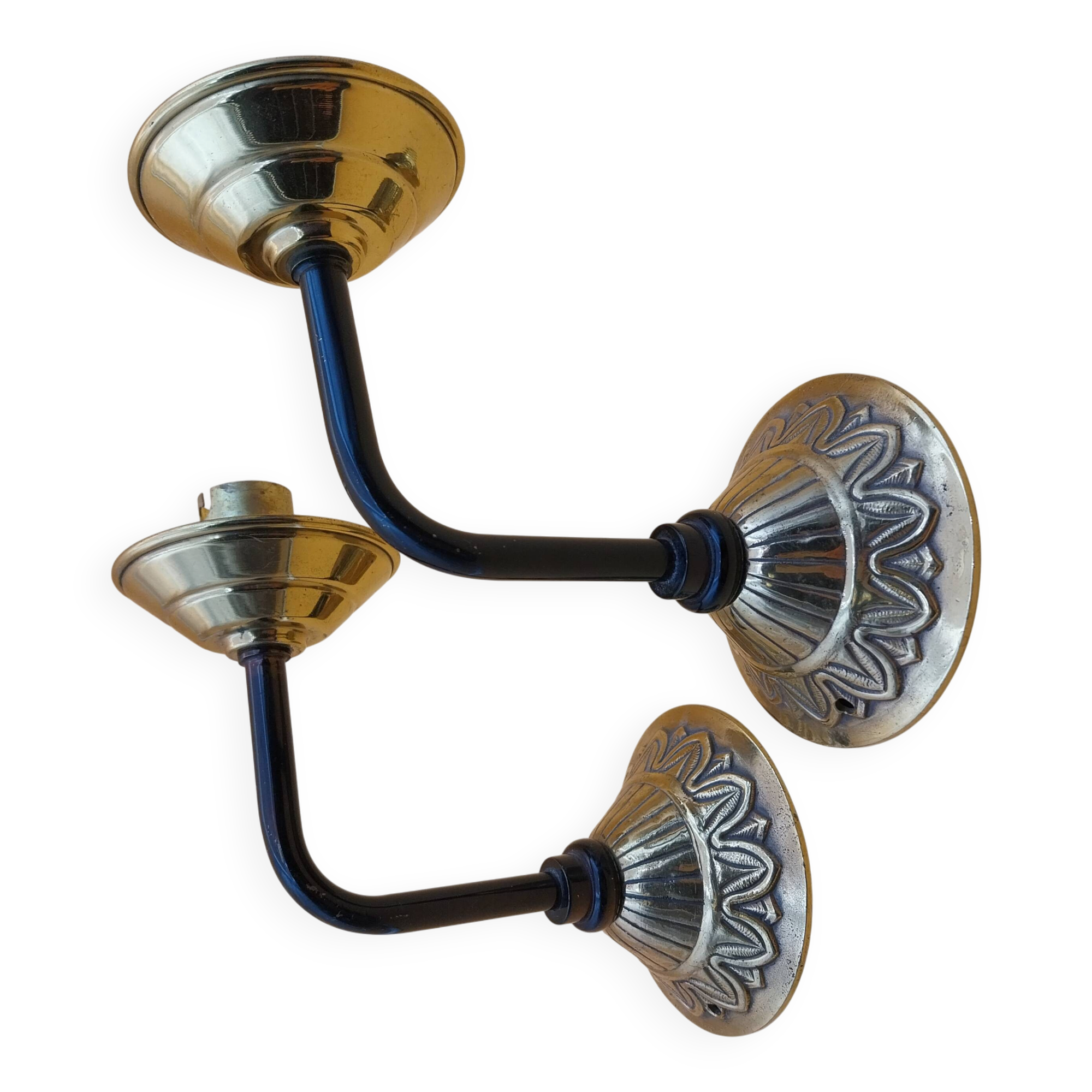 Pair of brass wall lights