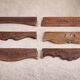 Set of 6 antique carved wooden pediments – floral motifs – woodwork