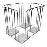 Vintage chrome metal magazine rack