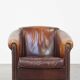 Vintage club armchair made of sheep leather