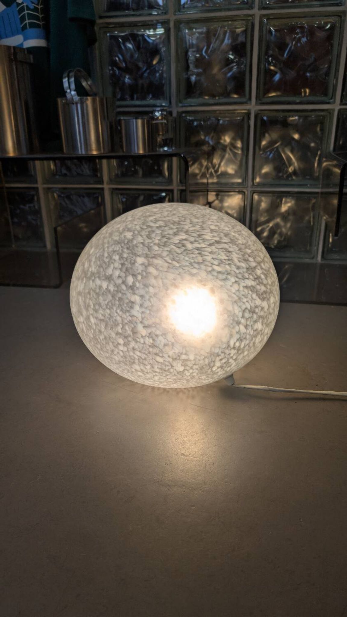 Lampe galet verre italien années 70/80