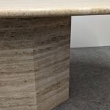 XL dining table in travertine, Italy circa 1970