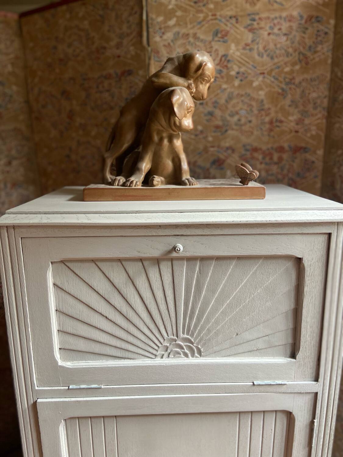 Antique Art Deco cream buffet