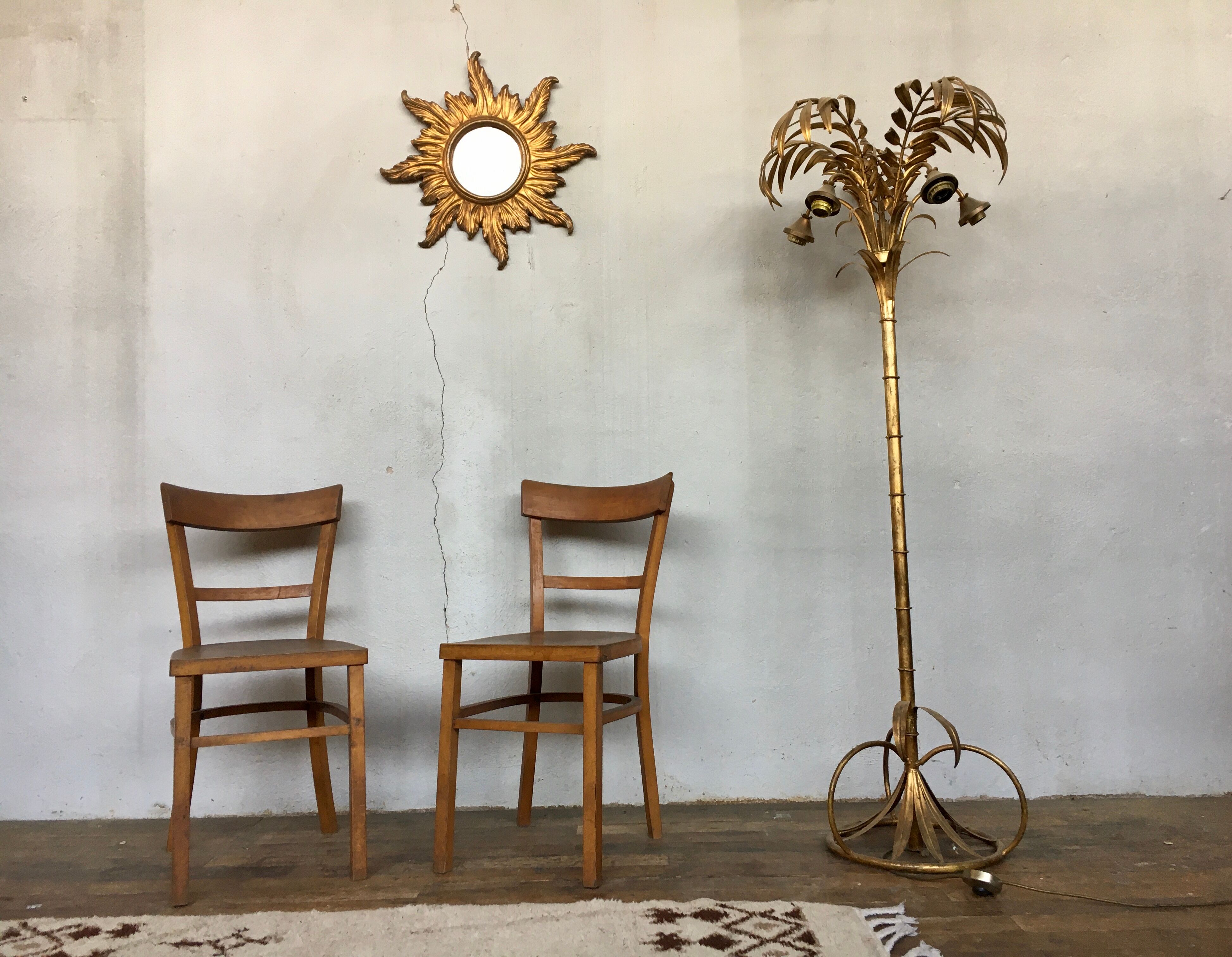 Paire de chaises bistrot troquet Fischel 1950