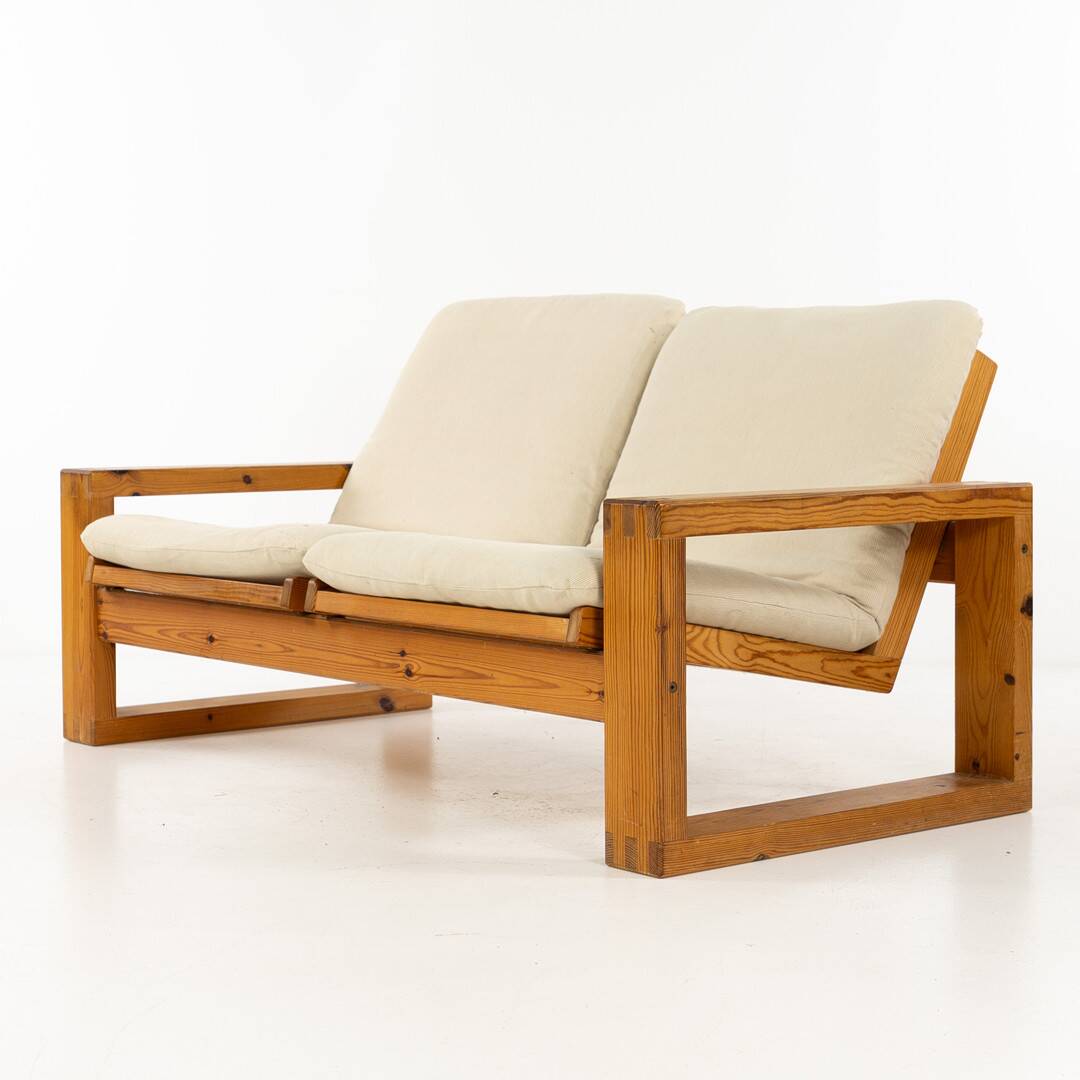 Yngve ekström. two-seater canapé, in pine.