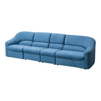4-module blue sofa from the 1970s – Italian vintage modernist design