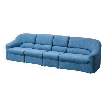 4-module blue sofa from the 1970s – Italian vintage modernist design