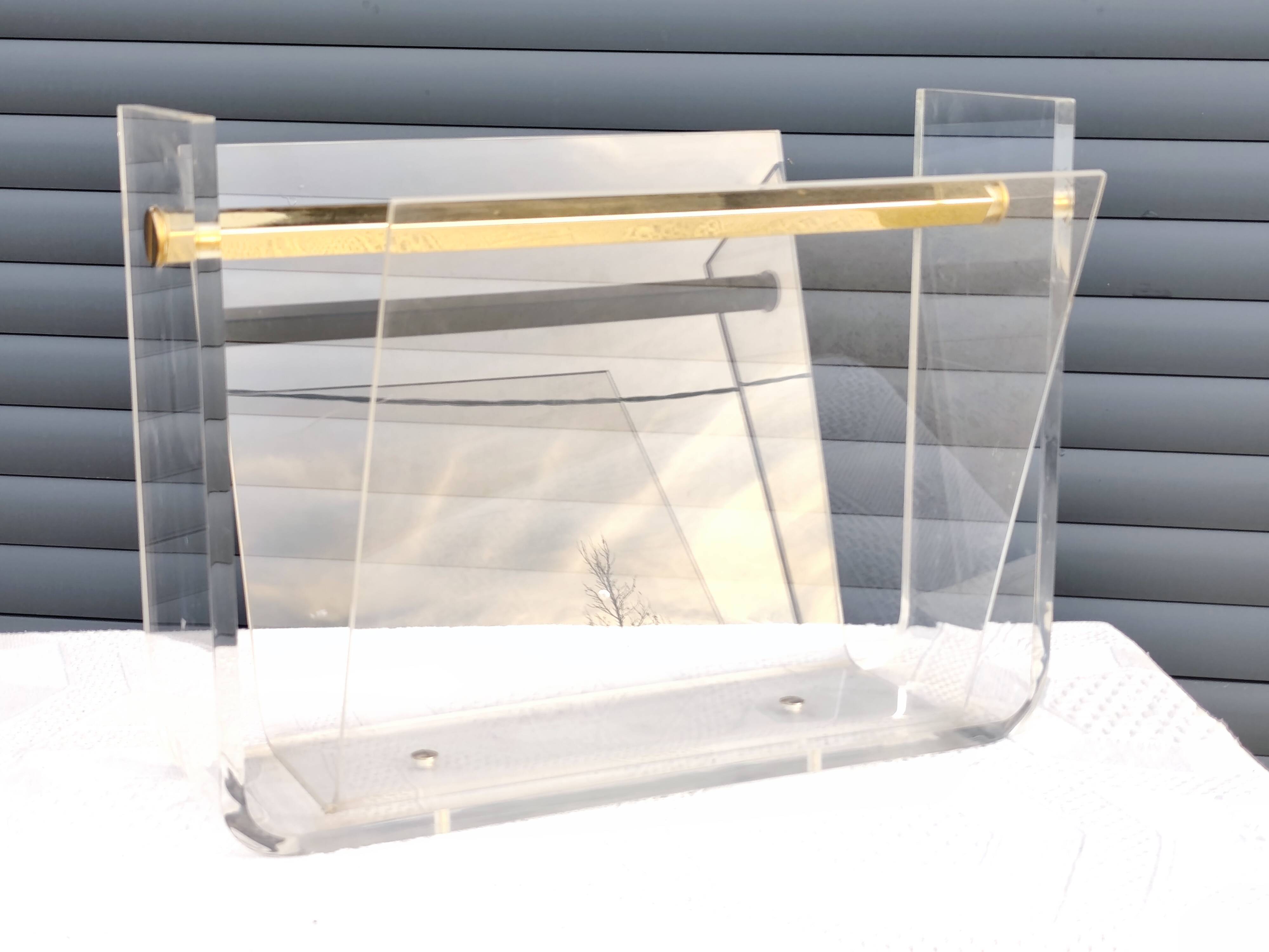 Vintage plexiglass magazine rack