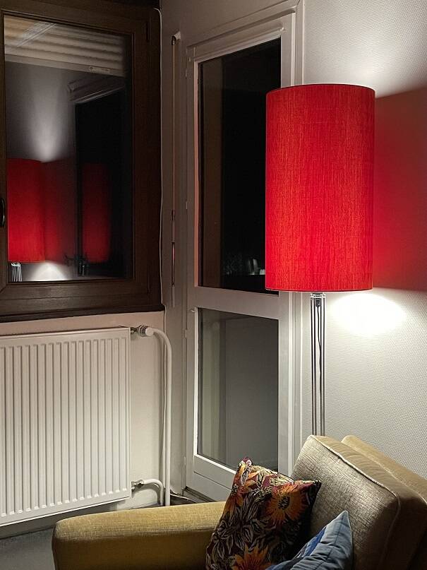 Abat-jour Eldo H60 D33 - tissu style vintage 70's