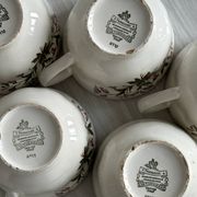 Pagnossin earthenware floral coffee cups, Treviso, Italy.