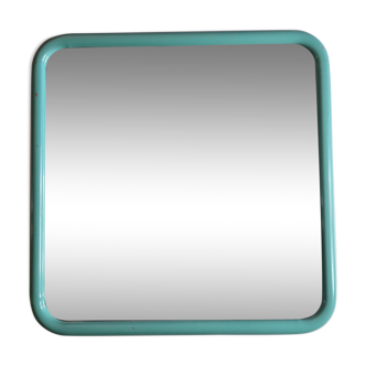 Vintage mirror in painted tubular steel of rectangular shape, 60 cm