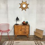 Hifi tv furniture in a row Scandinavian style 1960 vintage oak feet compass