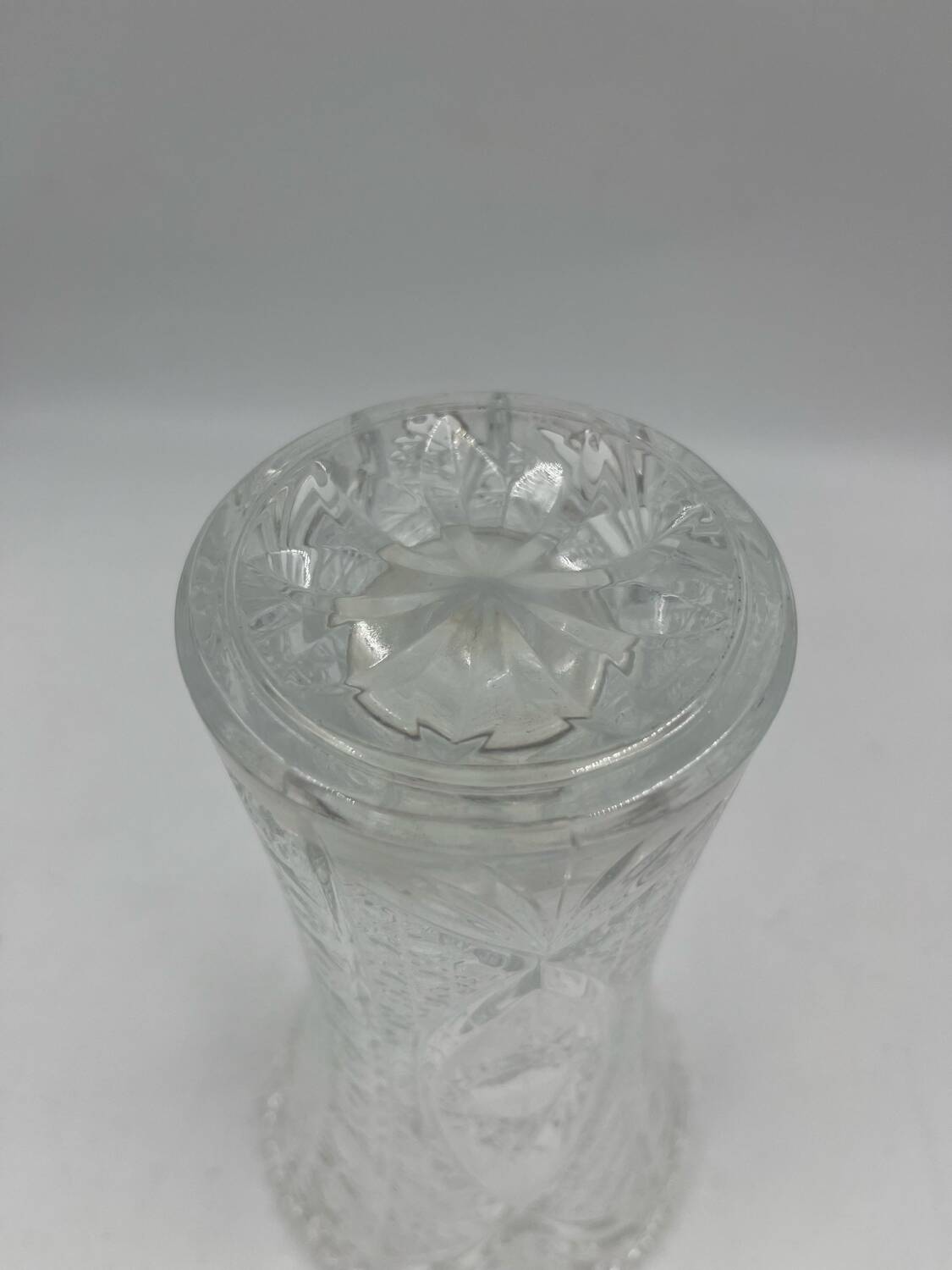 Large cut Bohemian crystal vase