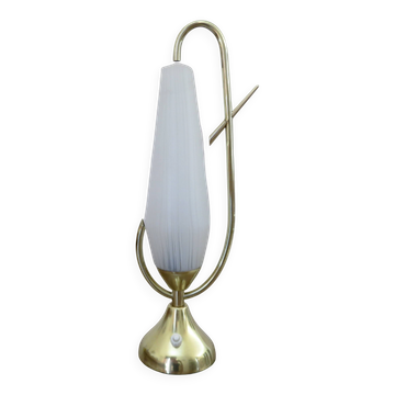 Large glass and brass lamp 1950s 1960s