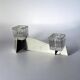 Peill & Putzler candlestick, glass and metal, Germany, 1970s