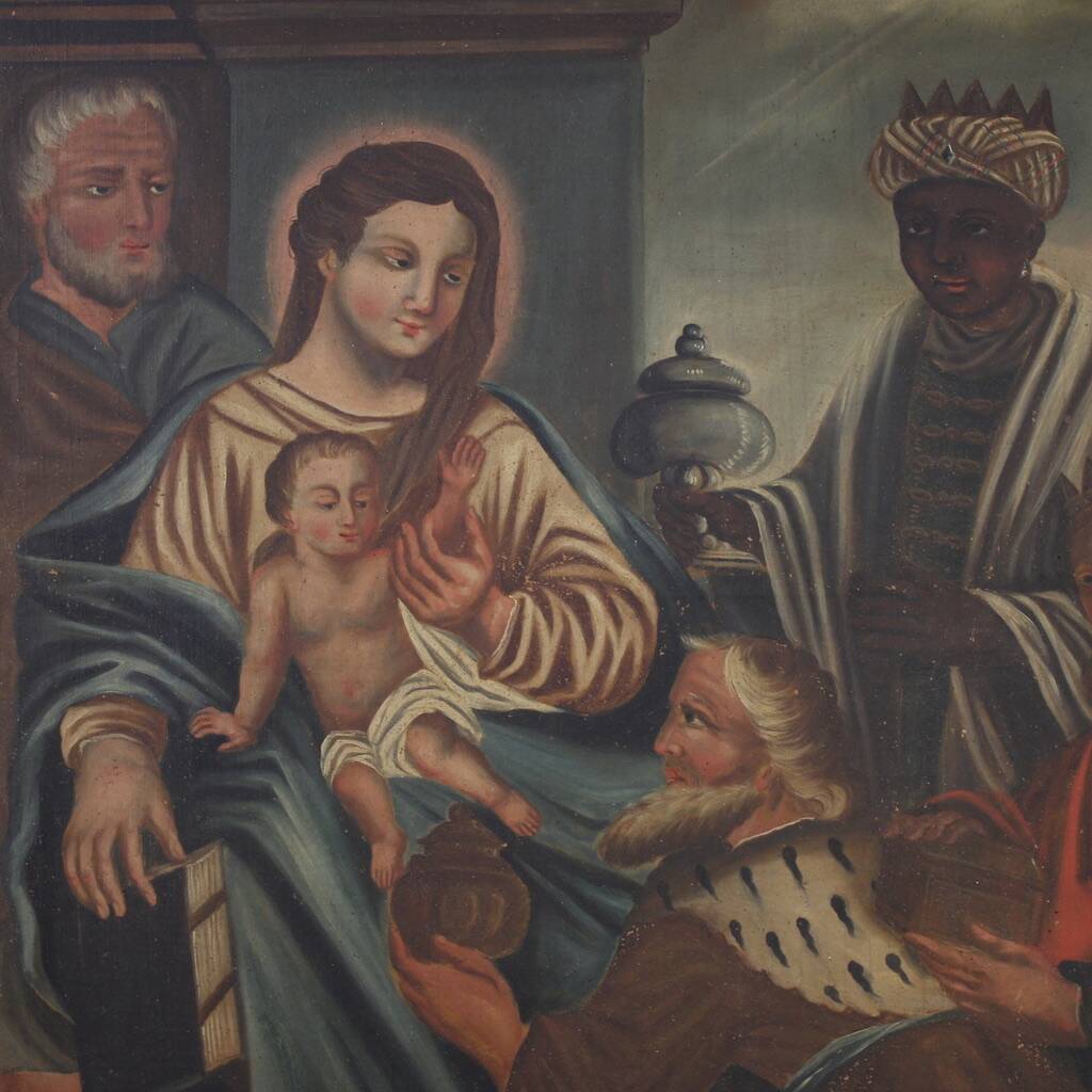 19th century Spanish painting Adoration of the Magi