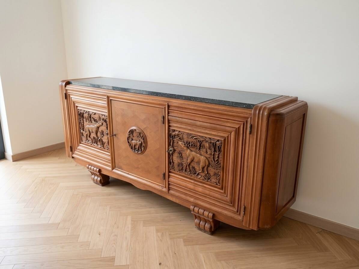 Art Deco sideboard in solid wood