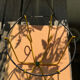 Vintage plant support 60s yellow and black iron