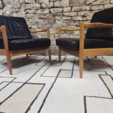 Pair of 1970s leather armchairs