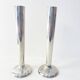Pair of silver-plated metal candlesticks, 1930