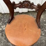 Mid-19th century solid walnut harpist's chair