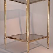 Gilded brass and smoked glass end table, 1960s.