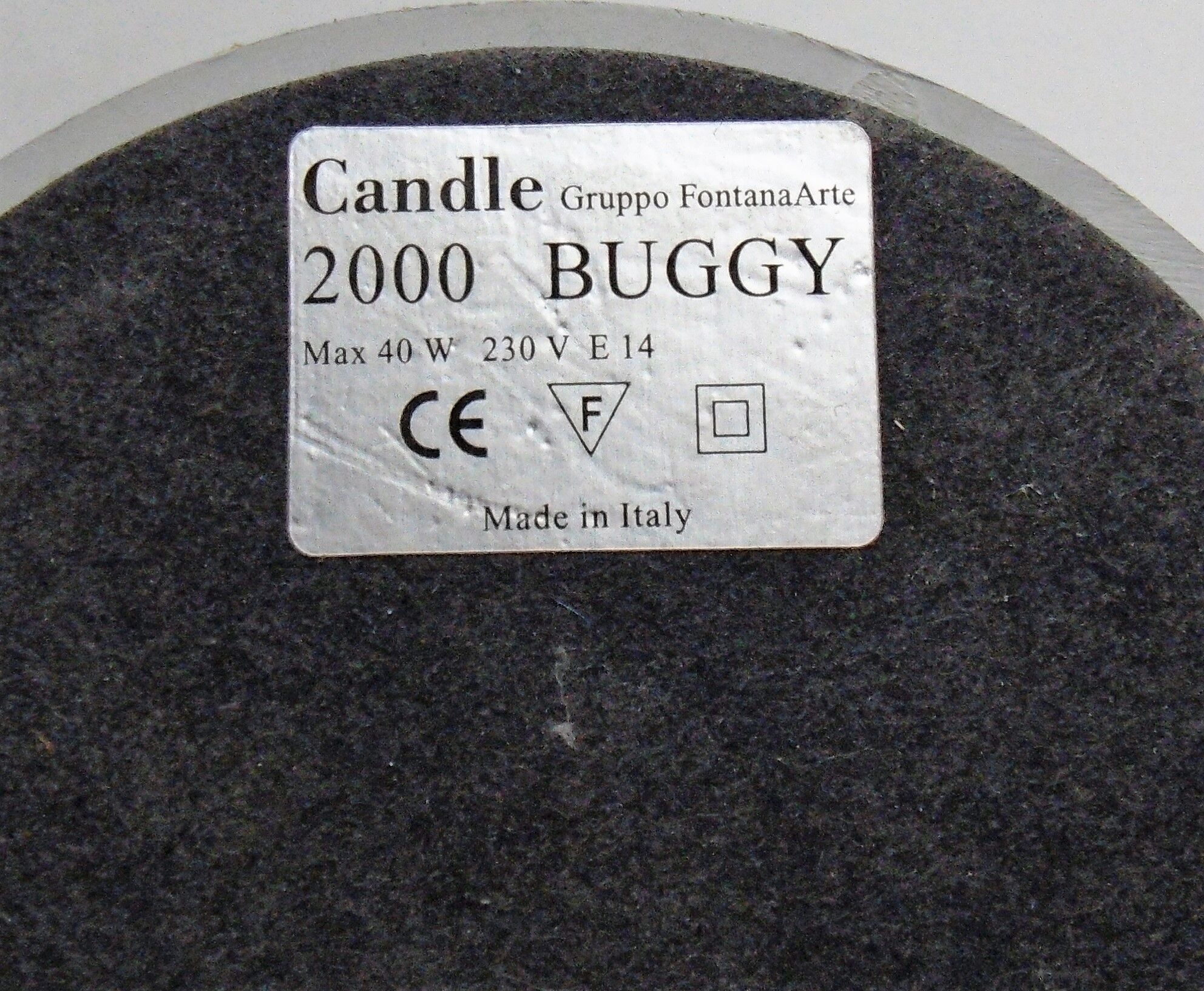 Lampe candle 2000 buggy par Luciano Pagani & Angelo Perversi, production Fontana Arte Italie